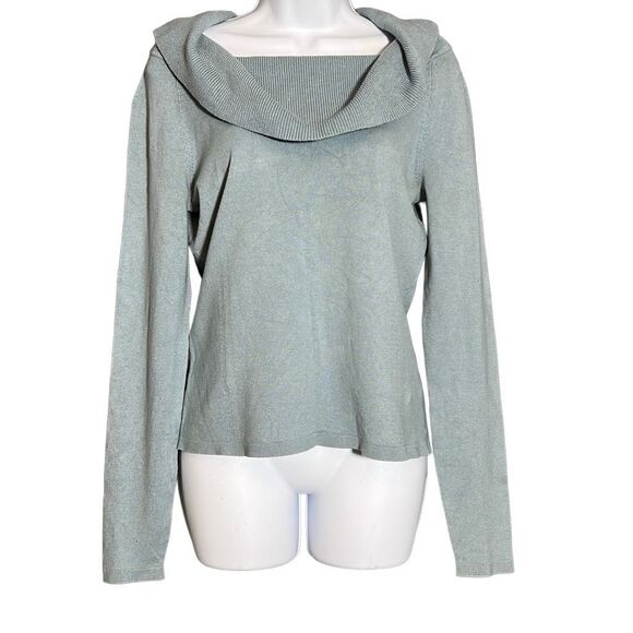 Ann Taylor Soft Blue Versatile Neck Sweater Size: Medium - Picture 4 of 6